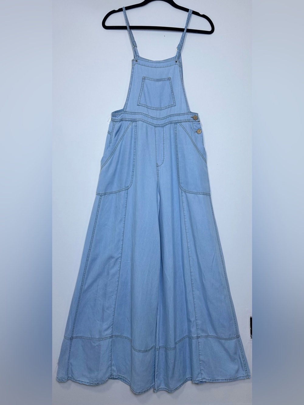 Promesa Tencel Chambray Wide Leg Palazzo Overalls Size S